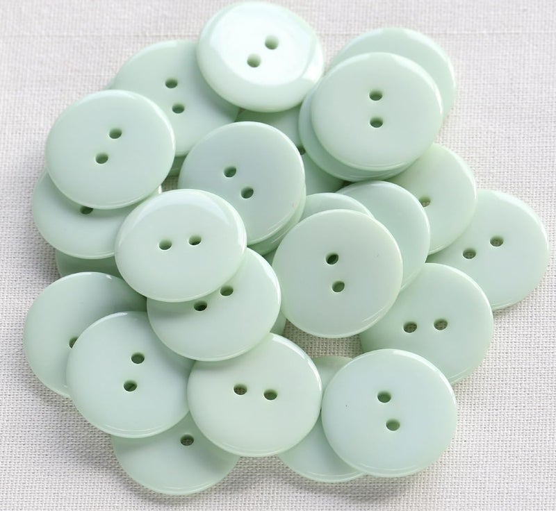 GANSSIA 100pcs 1 Inch (25mm) Sewing Buttons for Garment 2 Holes Light Green Buttons Crafts DIY Project - Image 1